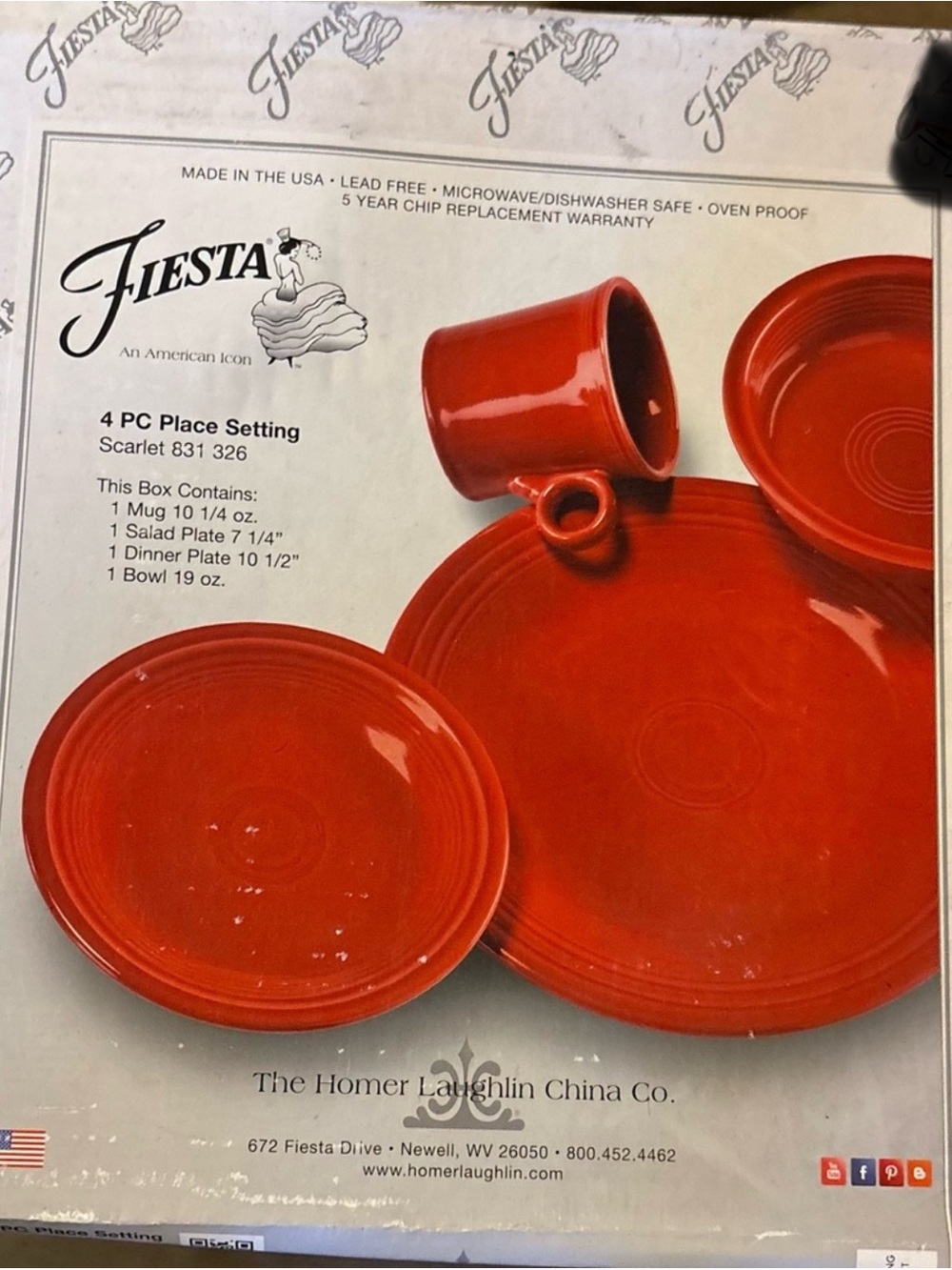 Fiesta Scarlet 4-Piece Place Setting - Bright Red
